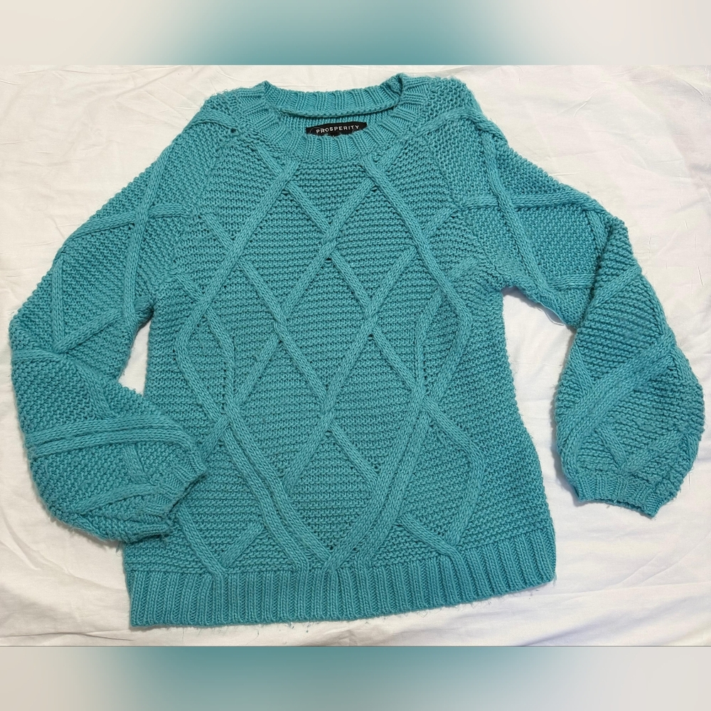 PROSPERITY Women's Teal Sweater SIZE S